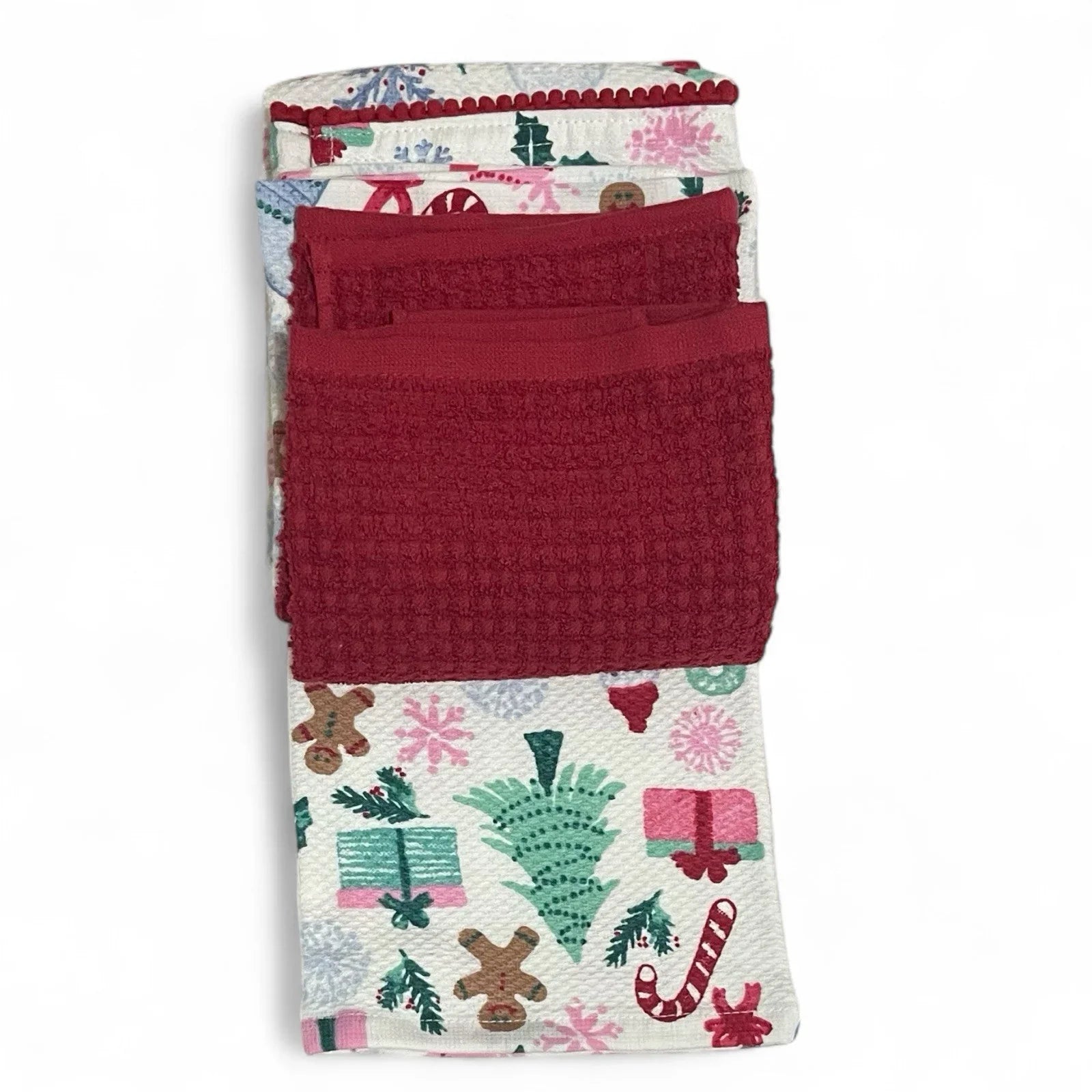 Cupcakes and Cashmere Kitchen Towel Set of 3 Gingerbread Candy Cane Christmas - Trendiez U ♥ 