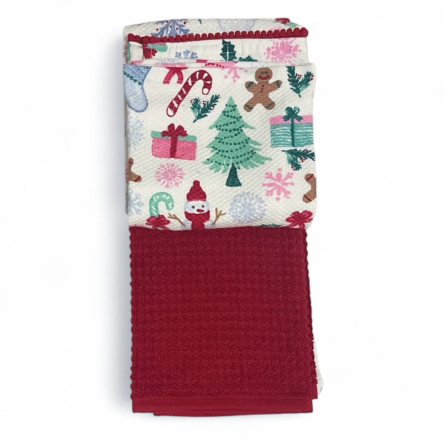 Cupcakes and Cashmere Kitchen Towel Set of 3 Gingerbread Candy Cane Christmas - Trendiez U ♥ 