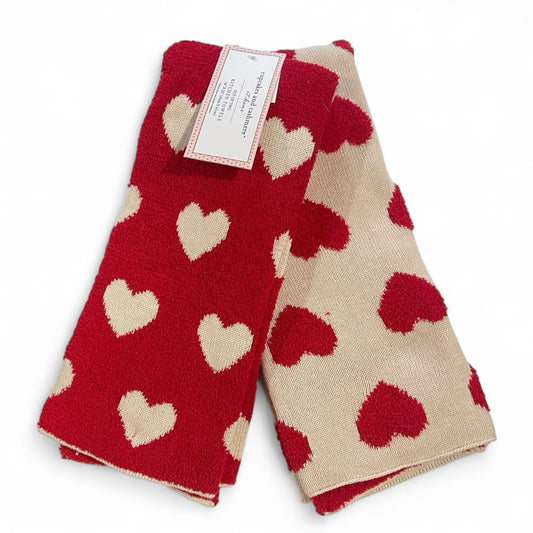 Cupcakes and Cashmere Kitchen Towels – 2-Pack Red & Cream Heart Knit - Trendiez U ♥ 