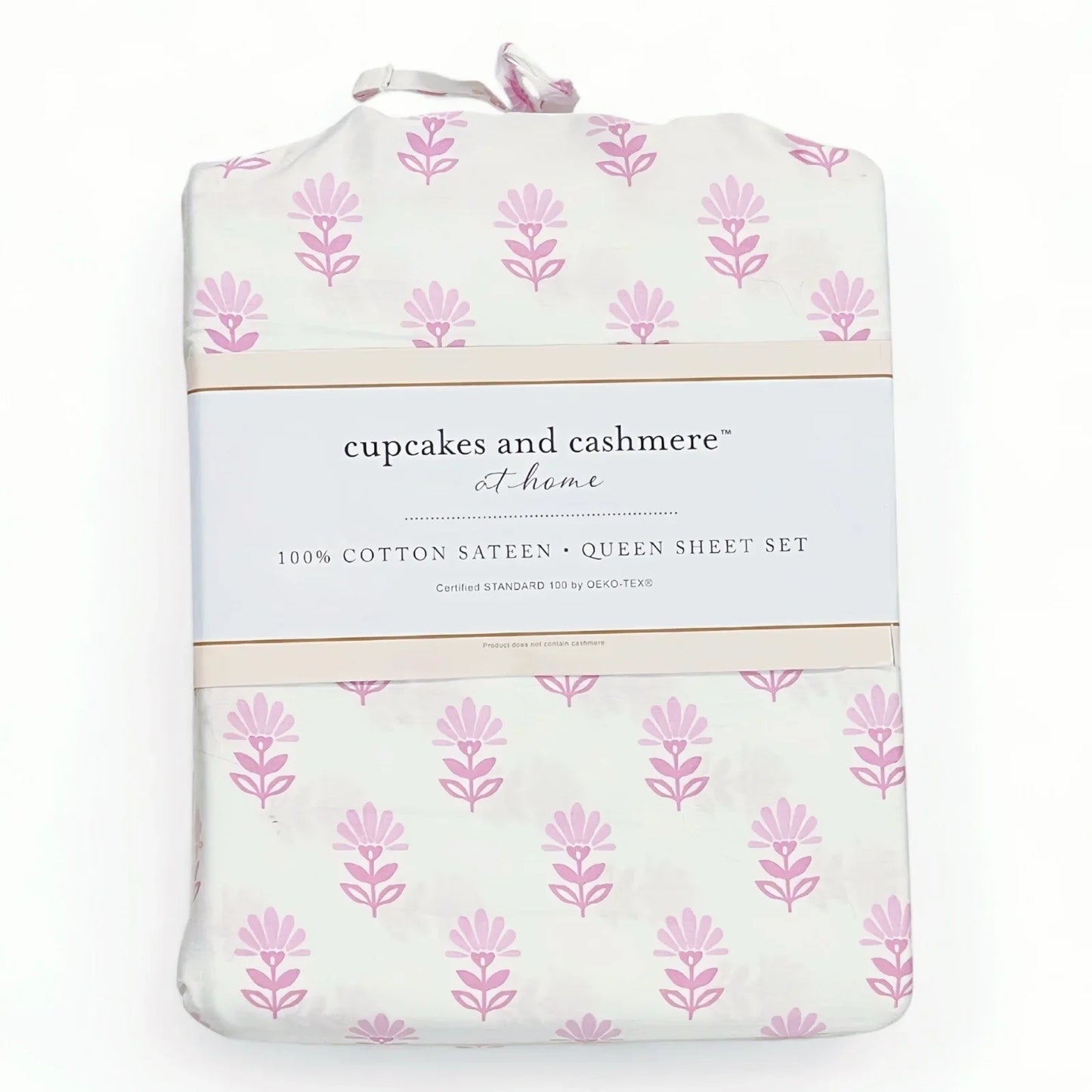 Cupcakes and Cashmere Pink Flowers 6PC Queen Sheet Set Cotton Sateen Floral - Trendiez U ♥ 