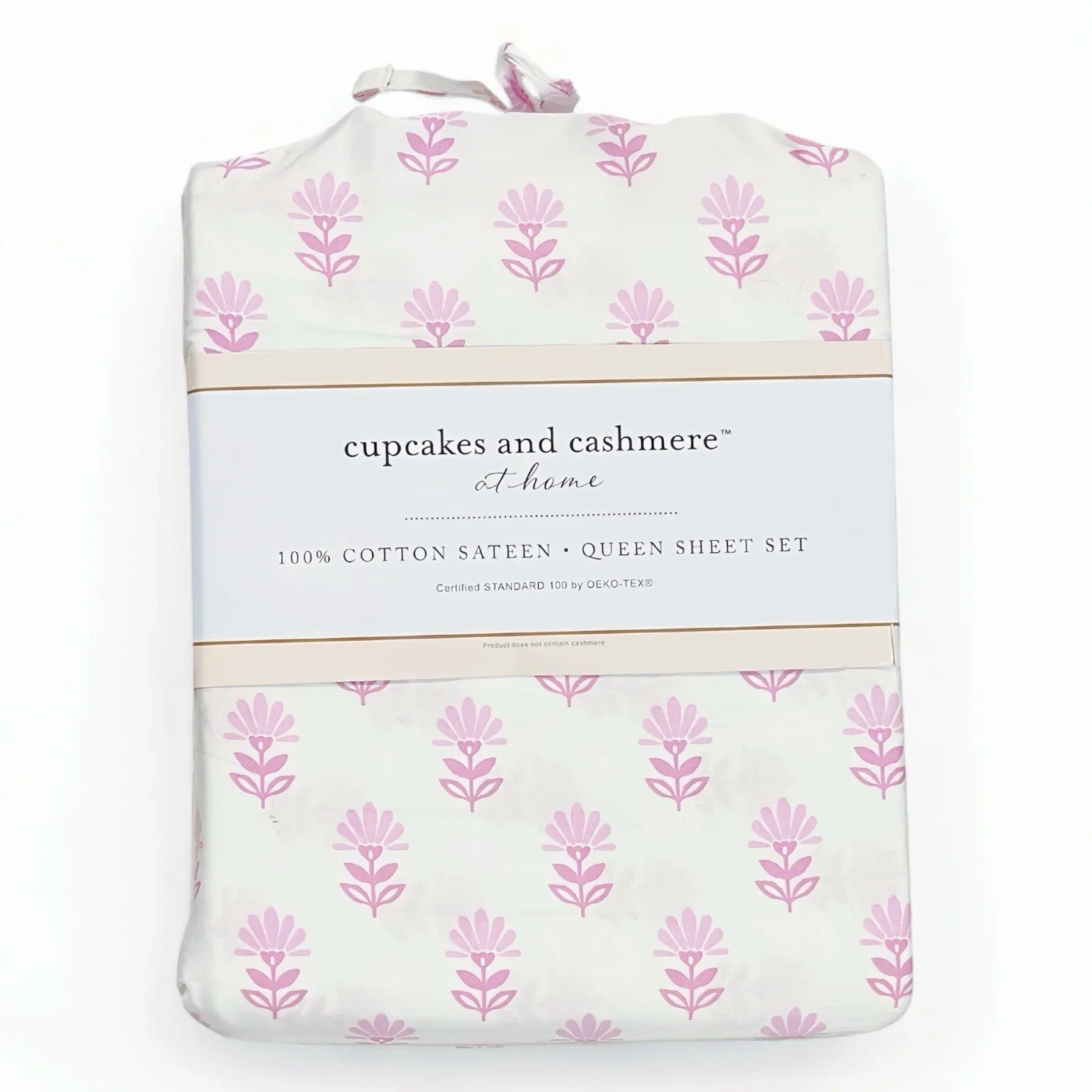 Cupcakes and Cashmere Pink Flowers 6PC Queen Sheet Set Cotton Sateen Floral - Trendiez U ♥ 