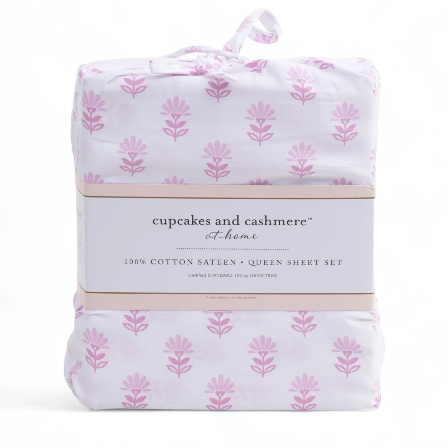 Cupcakes and Cashmere Pink Flowers 6PC Queen Sheet Set Cotton Sateen Floral - Trendiez U ♥ 