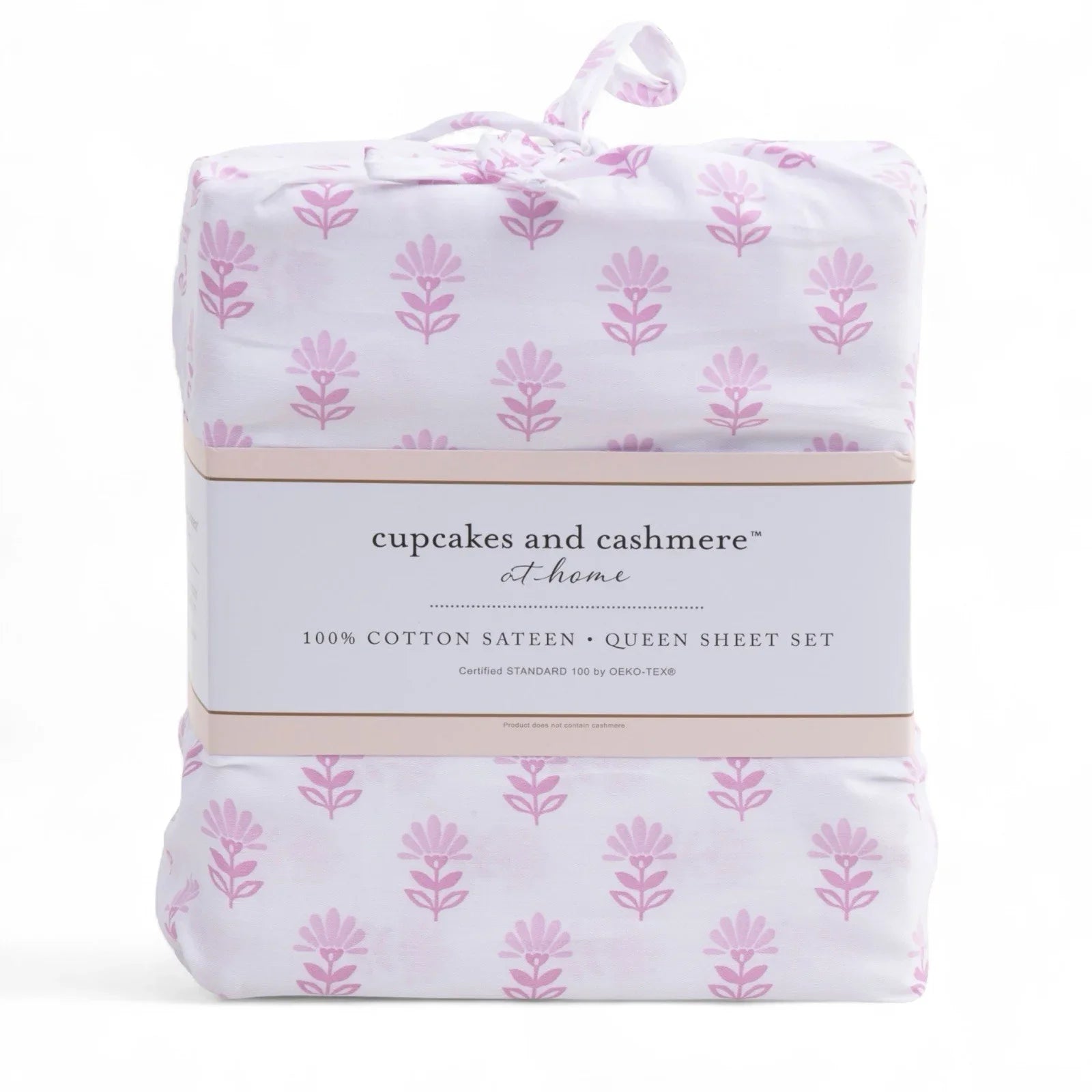 Cupcakes and Cashmere Pink Flowers 6PC Queen Sheet Set Cotton Sateen Floral - Trendiez U ♥ 