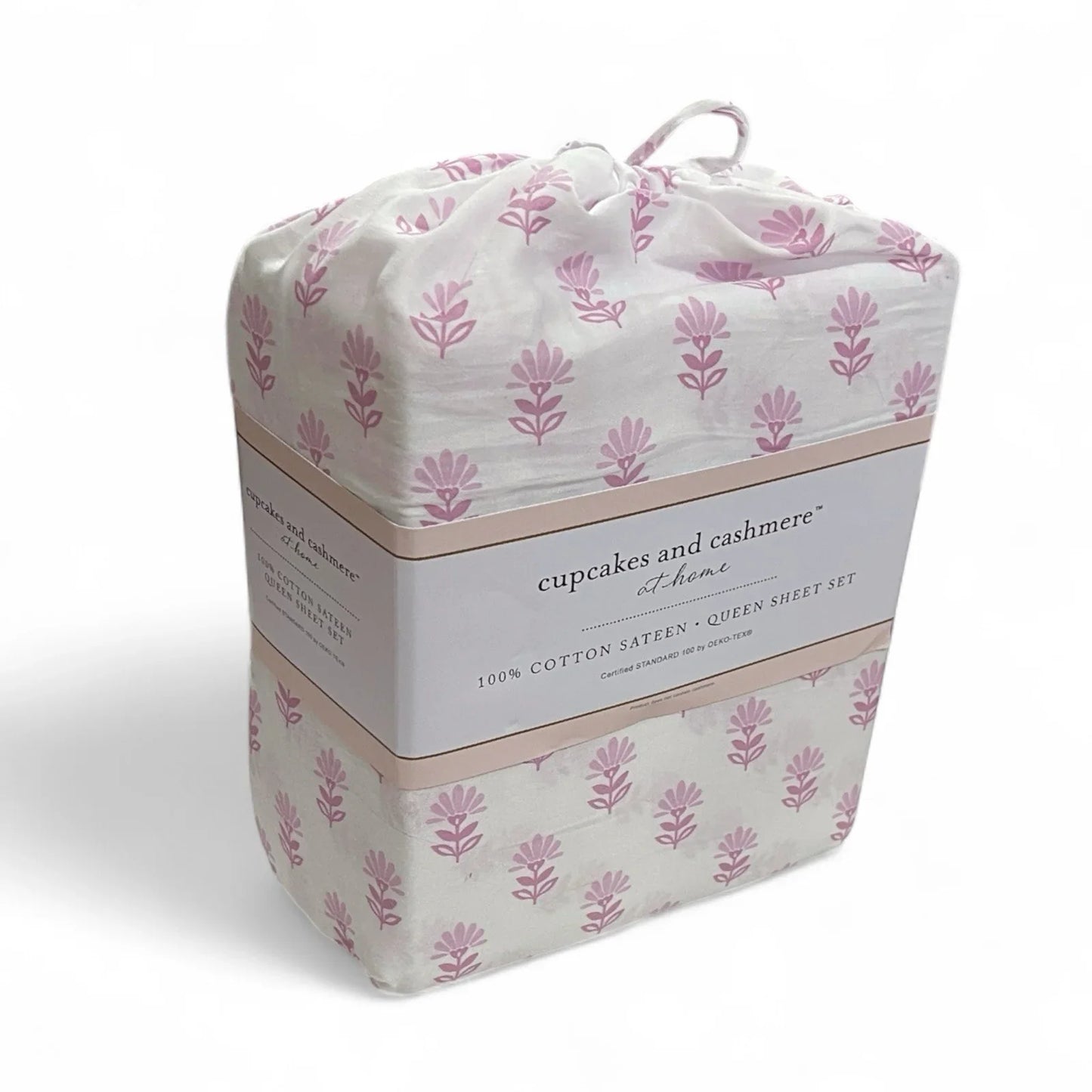 Cupcakes and Cashmere Pink Flowers 6PC Queen Sheet Set Cotton Sateen Floral - Trendiez U ♥ 