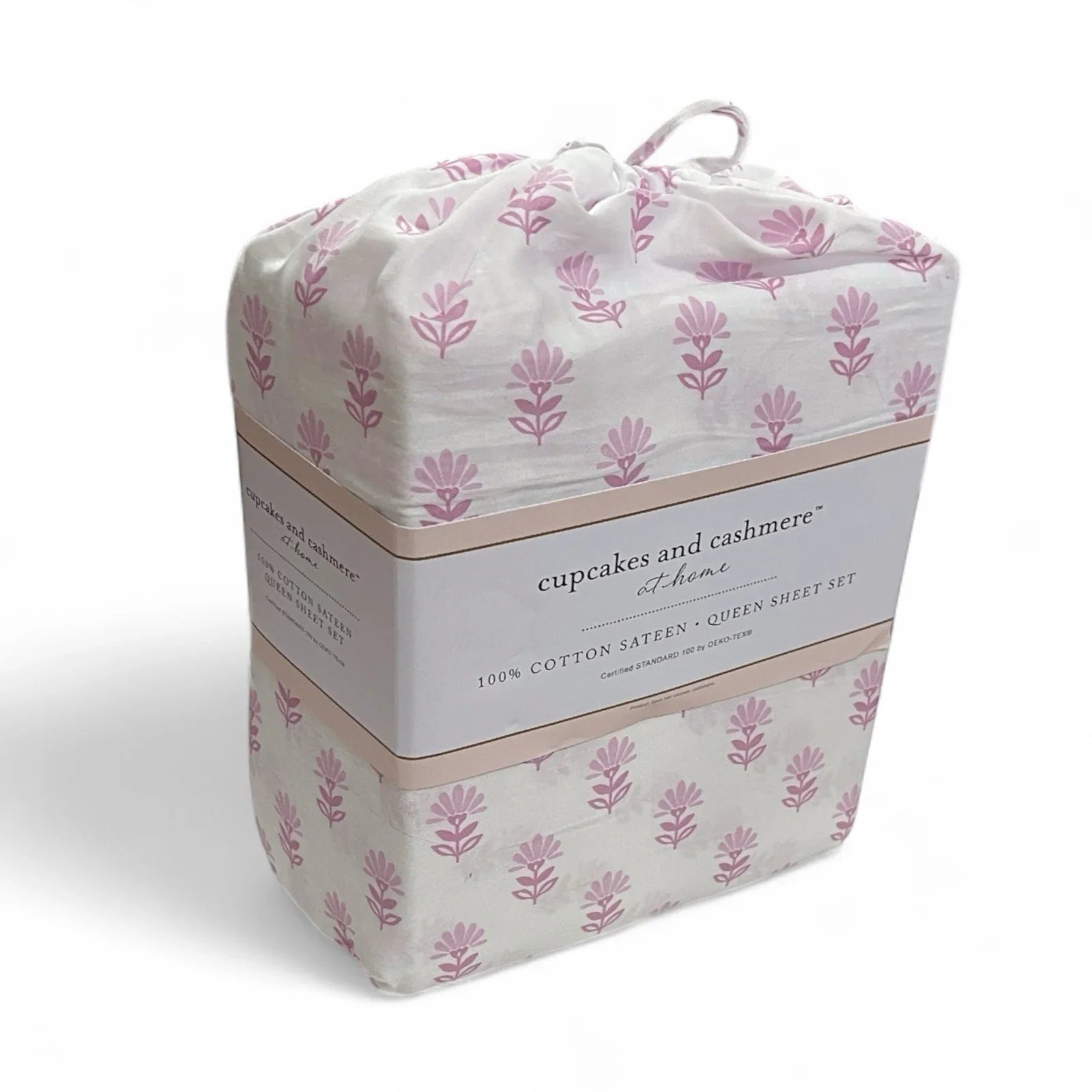 Cupcakes and Cashmere Pink Flowers 6PC Queen Sheet Set Cotton Sateen Floral - Trendiez U ♥ 