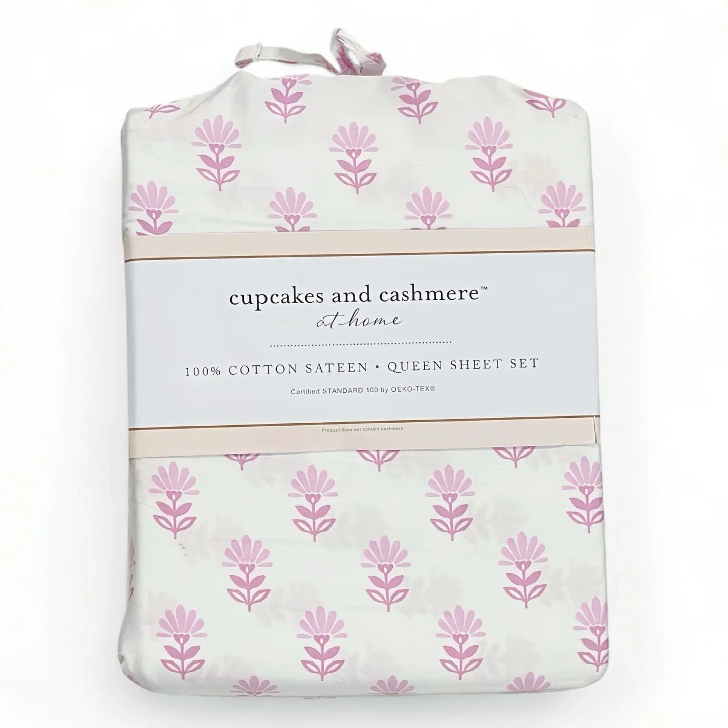 Cupcakes and Cashmere Pink Flowers 6PC Queen Sheet Set Cotton Sateen Floral - Trendiez U ♥ 