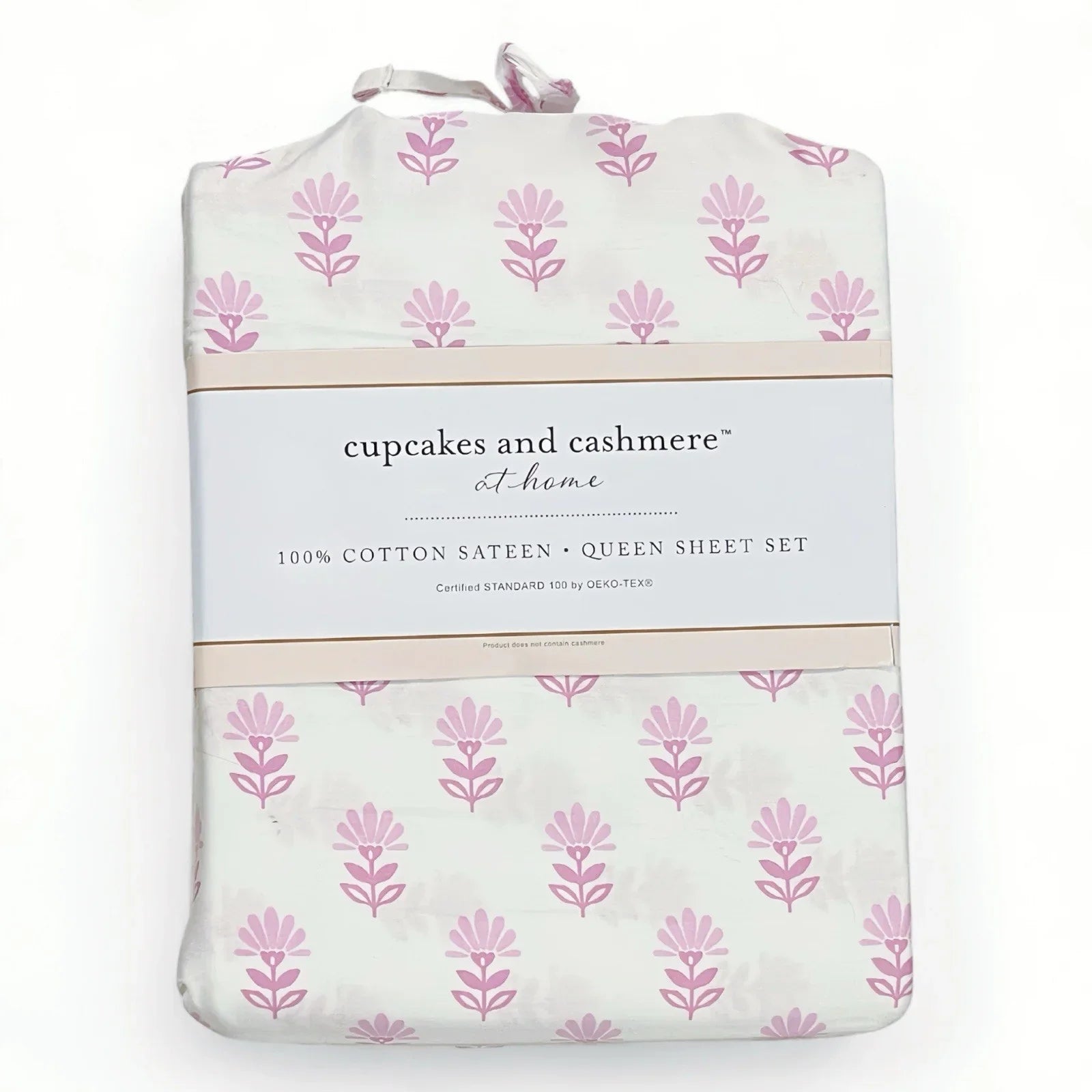 Cupcakes and Cashmere Pink Flowers 6PC Queen Sheet Set Cotton Sateen Floral - Trendiez U ♥ 