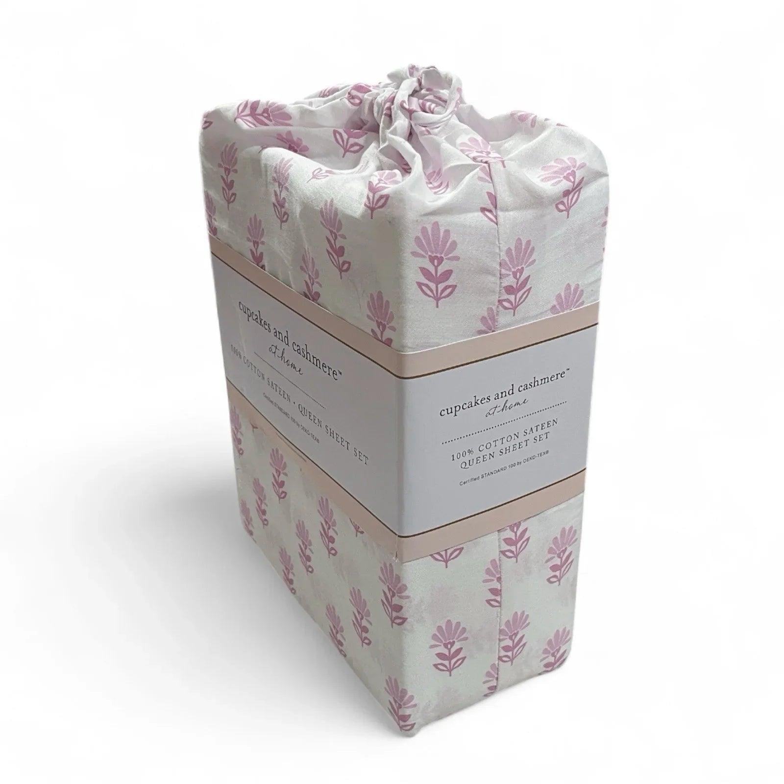 Cupcakes and Cashmere Pink Flowers 6PC Queen Sheet Set Cotton Sateen Floral - Trendiez U ♥ 