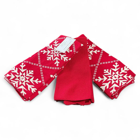 Cupcakes and Cashmere Snowflake Christmas Knit Kitchen Towels – 3 Pack - Trendiez U ♥ 