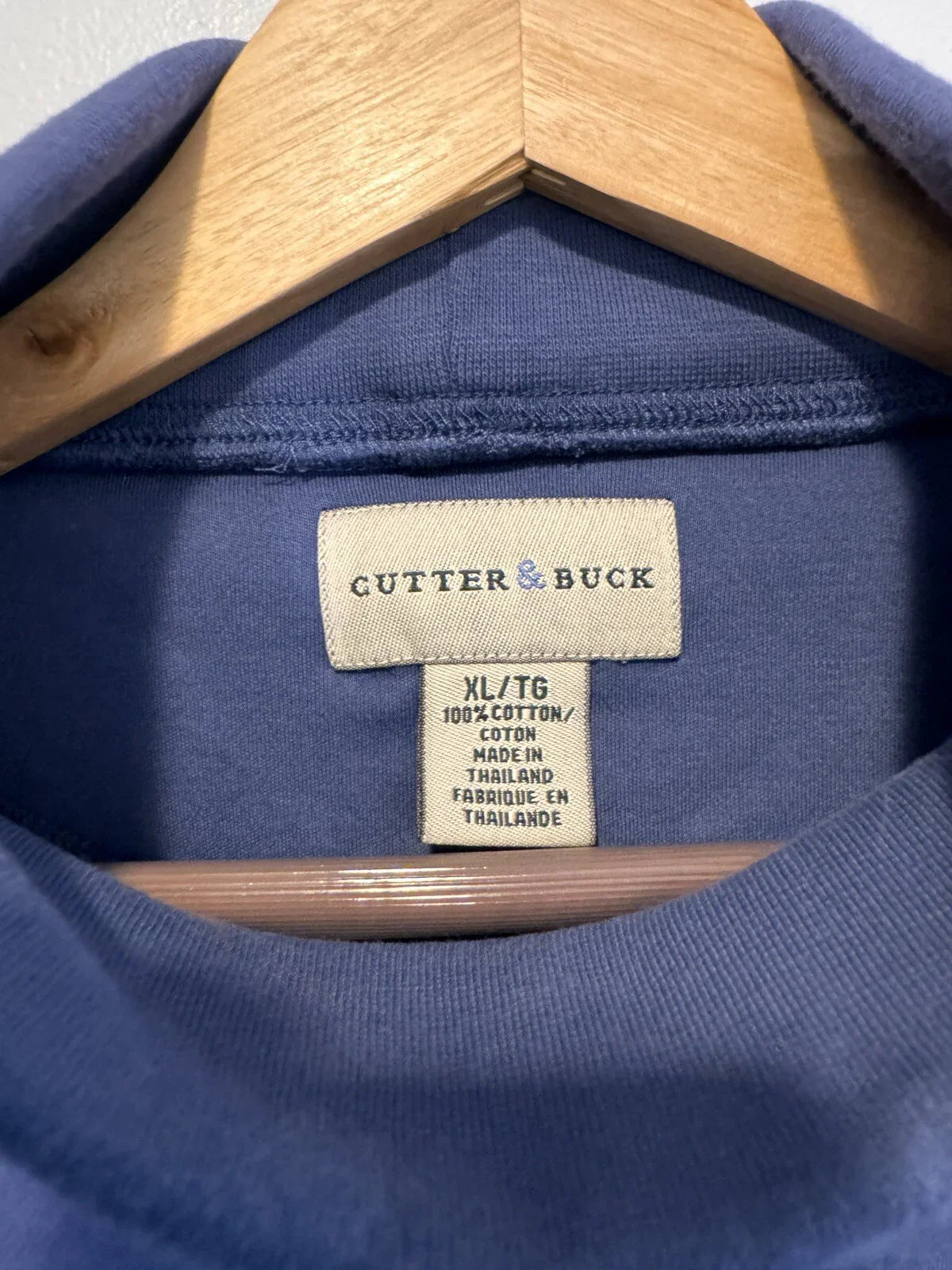 Cutter And Buck Long Sleeve Turtleneck Pullover Cotton Sweater (Navy) XL - Trendiez U ♥ 
