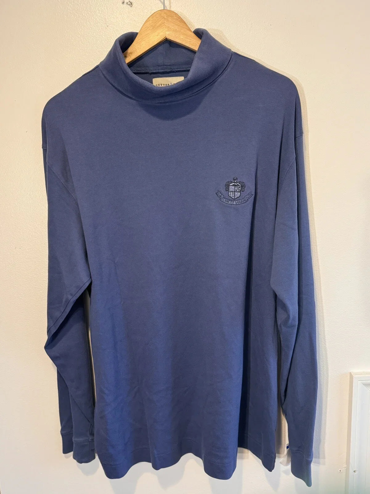 Cutter And Buck Long Sleeve Turtleneck Pullover Cotton Sweater (Navy) XL - Trendiez U ♥ 