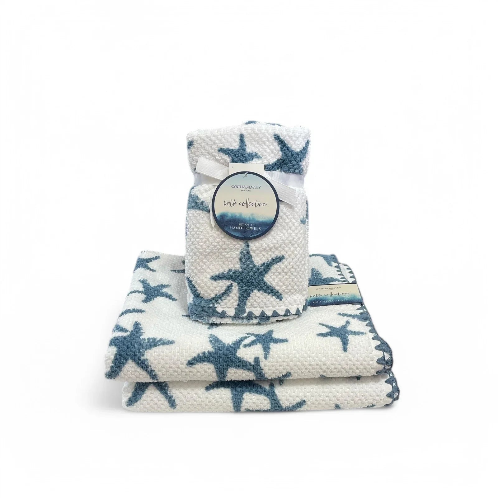 Cynthia Rowley Coastal Collection Starfish 4-Piece Bath Towel Set - Trendiez U ♥ 