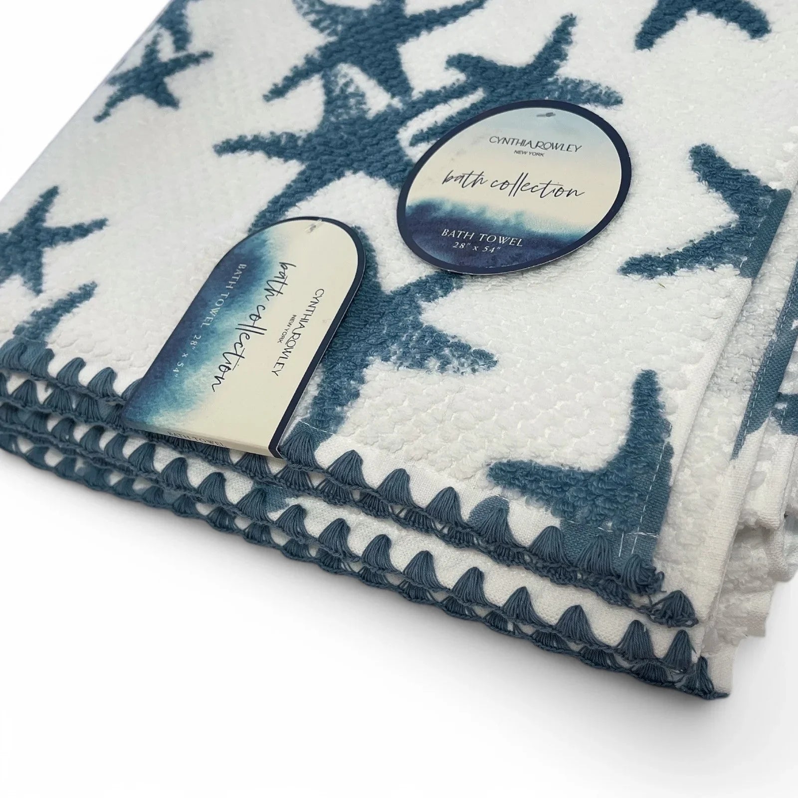 Cynthia Rowley Coastal Collection Starfish 4-Piece Bath Towel Set - Trendiez U ♥ 
