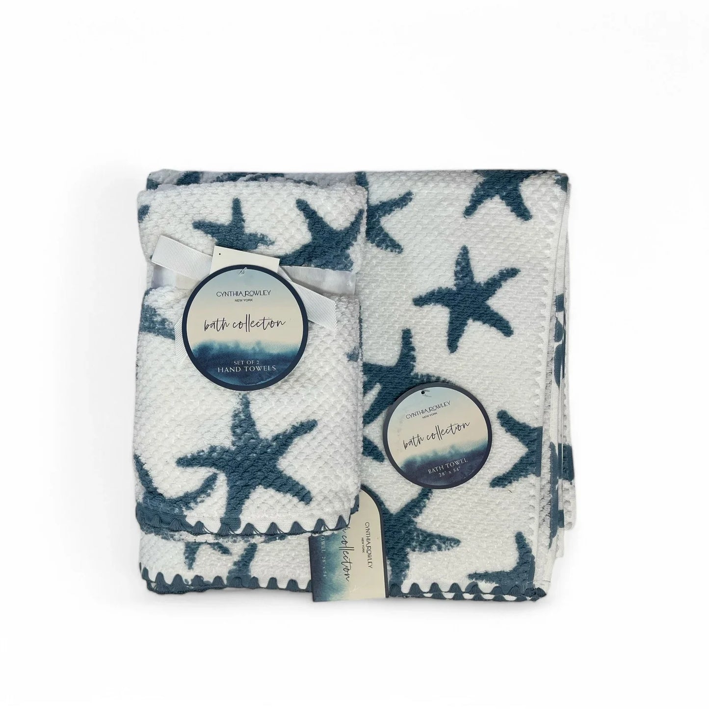 Cynthia Rowley Coastal Collection Starfish 4-Piece Bath Towel Set - Trendiez U ♥ 