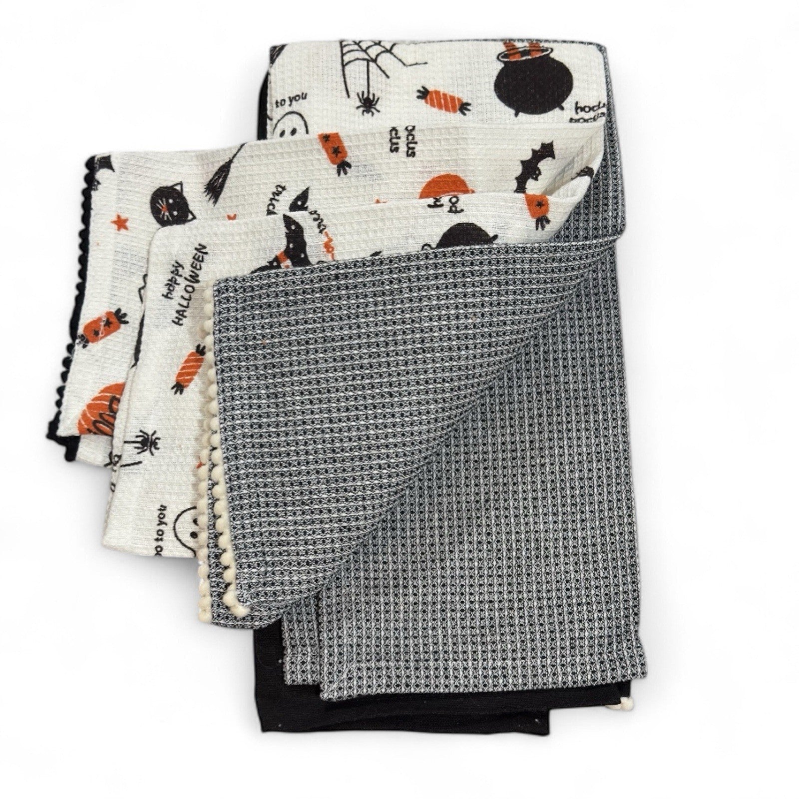 Cynthia Rowley Curious Collection Kitchen Towel Set of 3 Textured Ghosts 20x28” - Trendiez U ♥ 