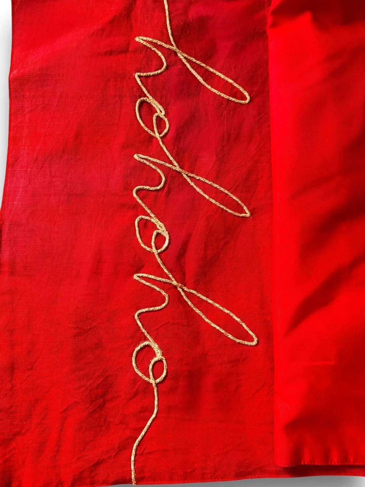 Cynthia Rowley Green/Red “Hohoho” Placemats 4PC Embroidered Christmas Farmhouse - Trendiez U ♥ 