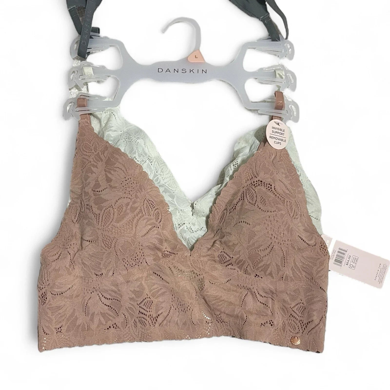 Danskin Intimates 3pck Lace Bralette Multicolor Size L Removable Cups Wireless - Trendiez U ♥ 