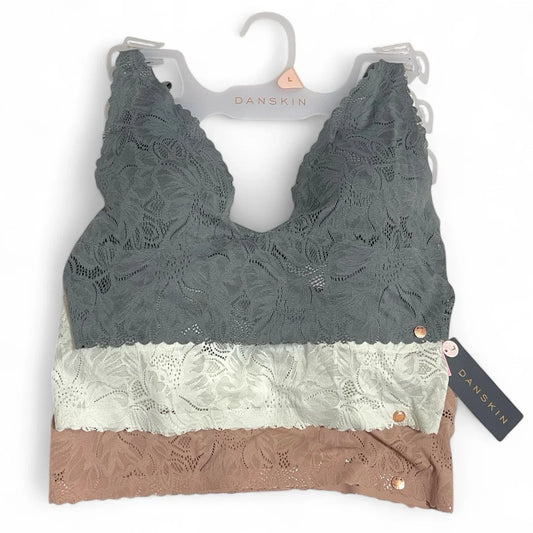 Danskin Intimates 3pck Lace Bralette Multicolor Size L Removable Cups Wireless - Trendiez U ♥ 