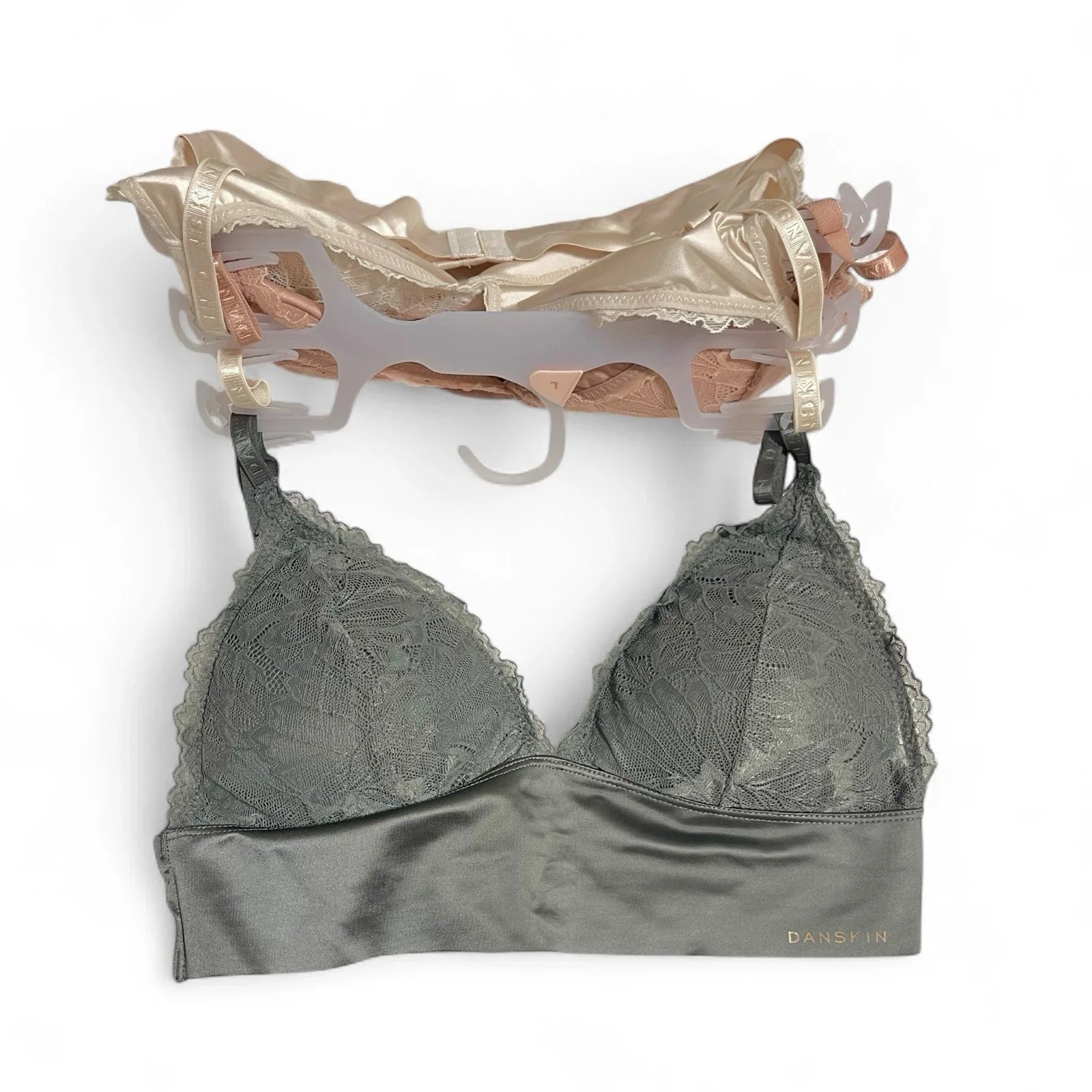 Danskin Intimates 3pck Lace Bralette Multicolor Size L Satin Removable Cups - Trendiez U ♥ 