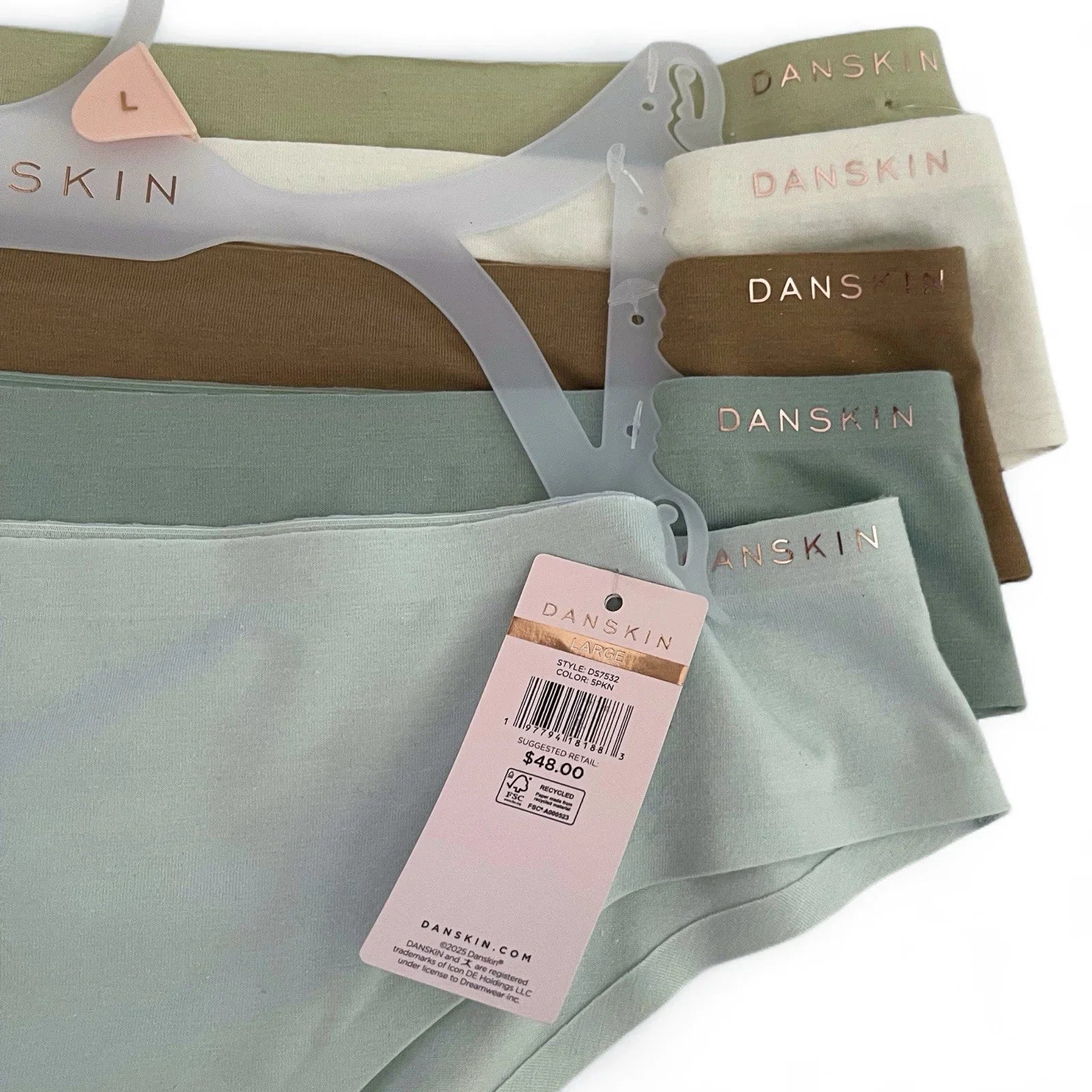Danskin Intimates 5 Pack Mid-Rise Brief Panties Size L Soft Breathable - Trendiez U ♥ 