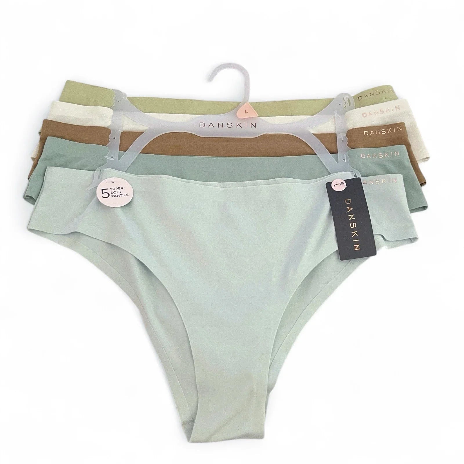 Danskin Intimates 5 Pack Mid-Rise Brief Panties Size L Soft Breathable - Trendiez U ♥ 