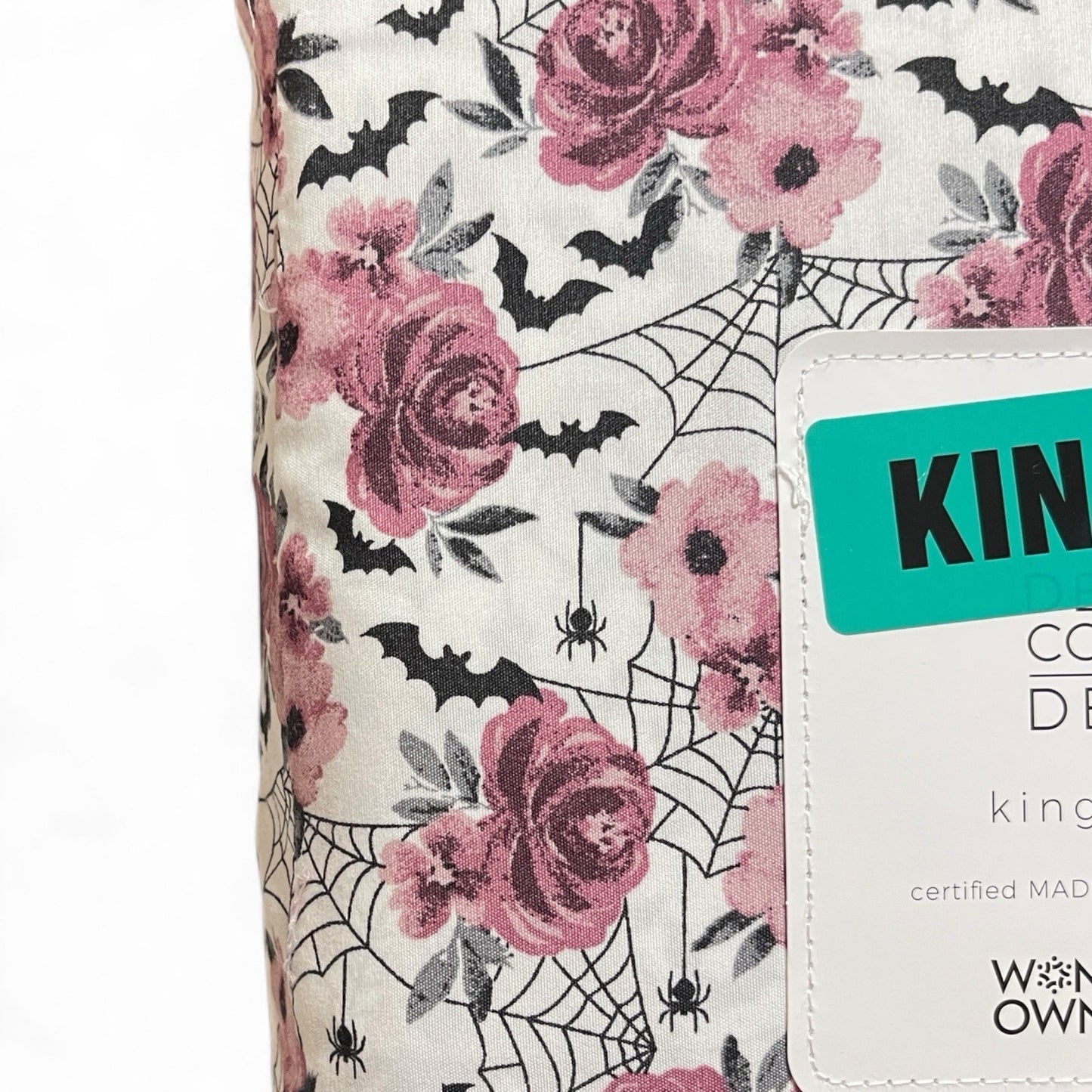 Deborah Connolly Design KING Sheet Set Purple Floral Spider Bat Halloween Theme - Trendiez U ♥ 