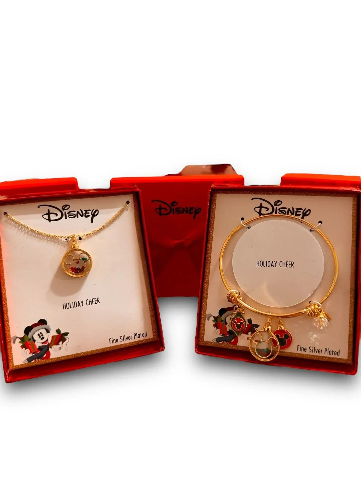 Disney Mickey Charm Bracelet, Necklace & Matching Earrings Bangle Gift Set - Trendiez U ♥ 