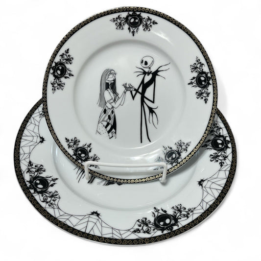 Disney Nightmare Before Christmas Sally Jack Skellington Dinner Plate 10.5” 8” - Trendiez U ♥ 