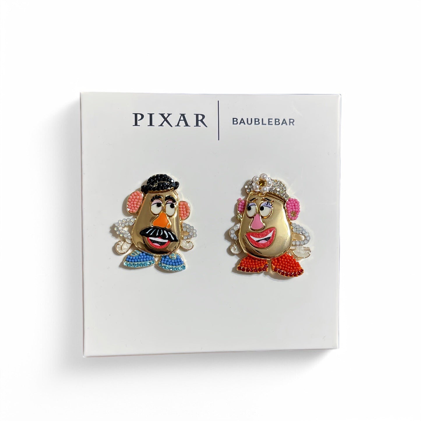 Disney Pixar Baublebar Toy Story Mr. & Mrs. Potato Head Earrings Gold Tone Studs - Trendiez U ♥ 