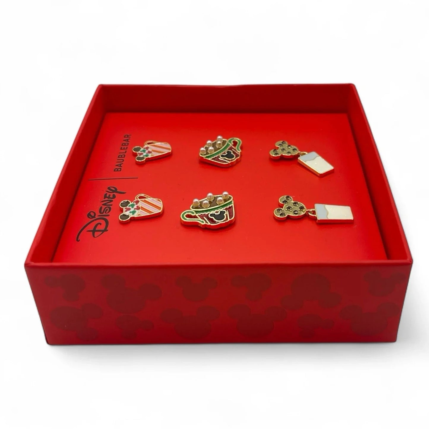 Disney x Baublebar Mickey Holiday Earring Set Christmas Shimmery Studs - 3 Pairs - Trendiez U ♥ 