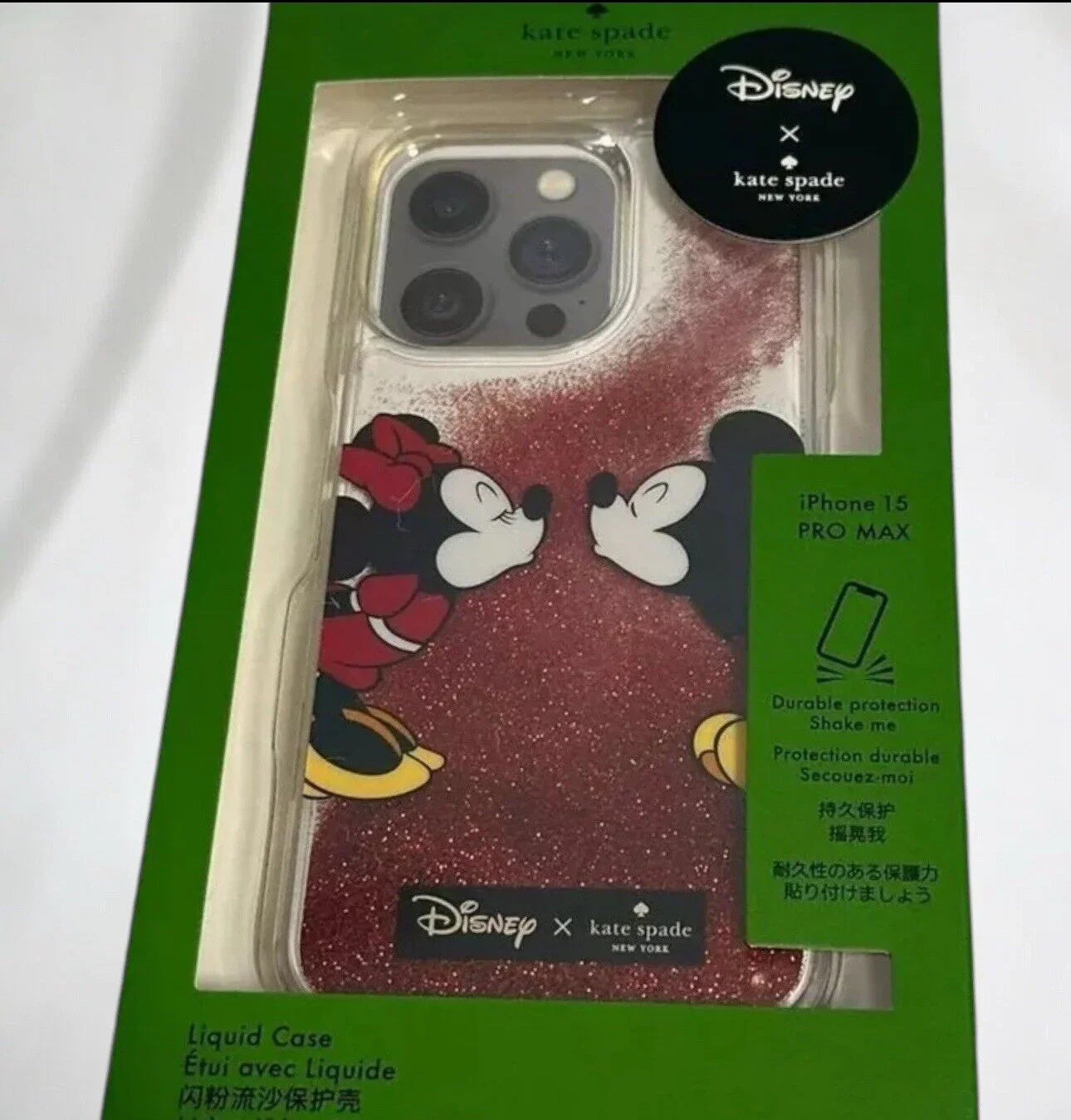 Disney X Kate Spade New York Minnie Mouse Liquid Glitter iPhone 15Pro Max Case - Trendiez U ♥ 