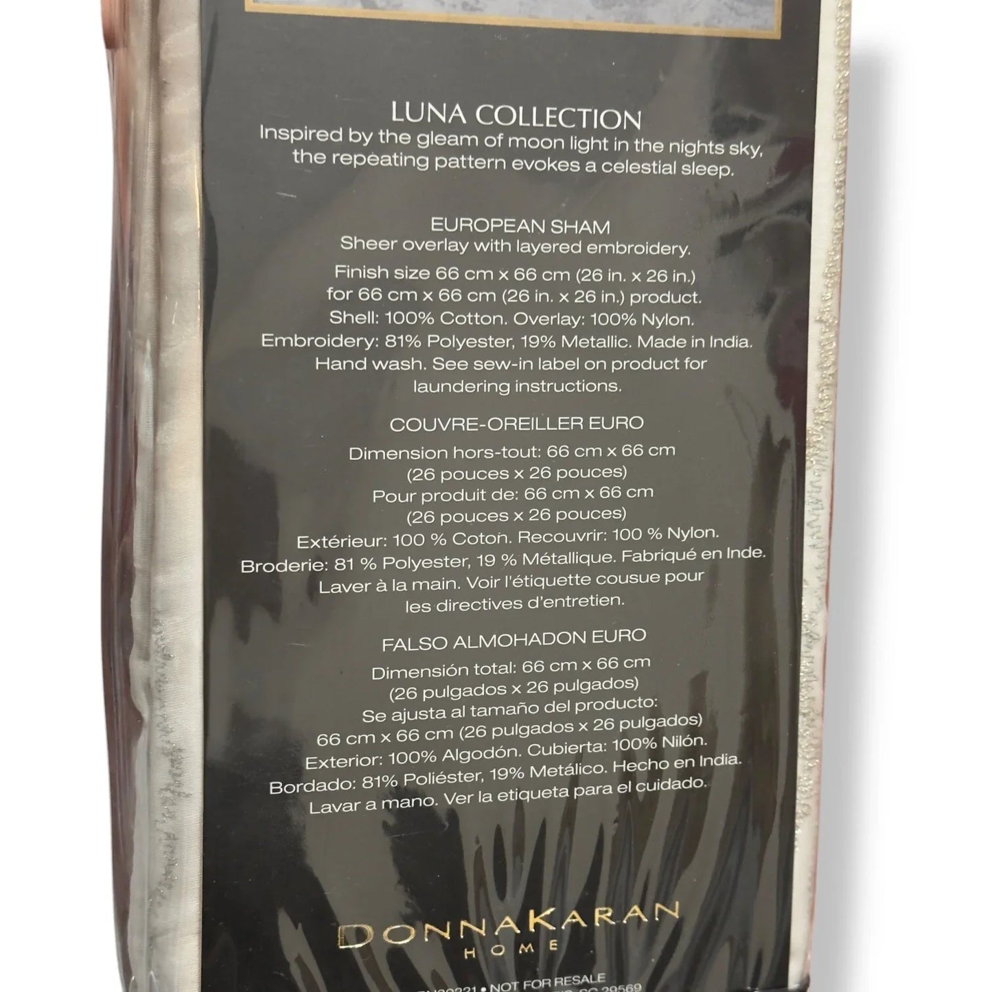 Donna Karan Pillow Sham Luna Decorative Luxury Euro Decor MSRP $190 Platinum - Trendiez U ♥ 