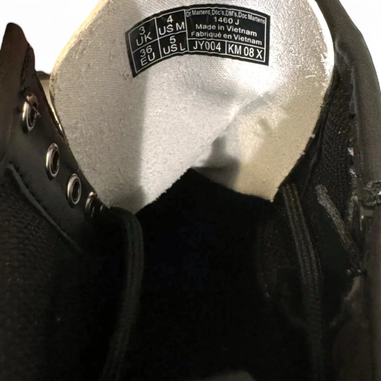 Dr. Martens 1460 White Smooth Leather Lace Up/Zip Ankle Boots Size 4M/5W - Trendiez U ♥ 