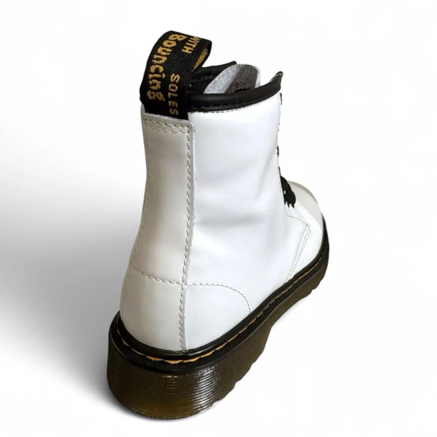 Dr. Martens 1460 White Smooth Leather Lace Up/Zip Ankle Boots Size 4M/5W - Trendiez U ♥ 