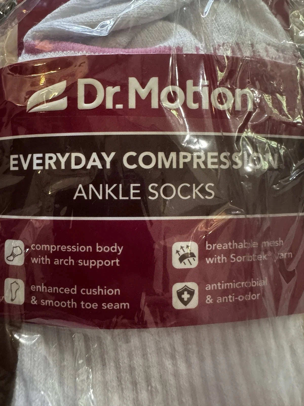 DR. MOTION Womens Sports Everyday Compression Ankle Socks 2pk Size 9-11 NWT - Trendiez U ♥ 