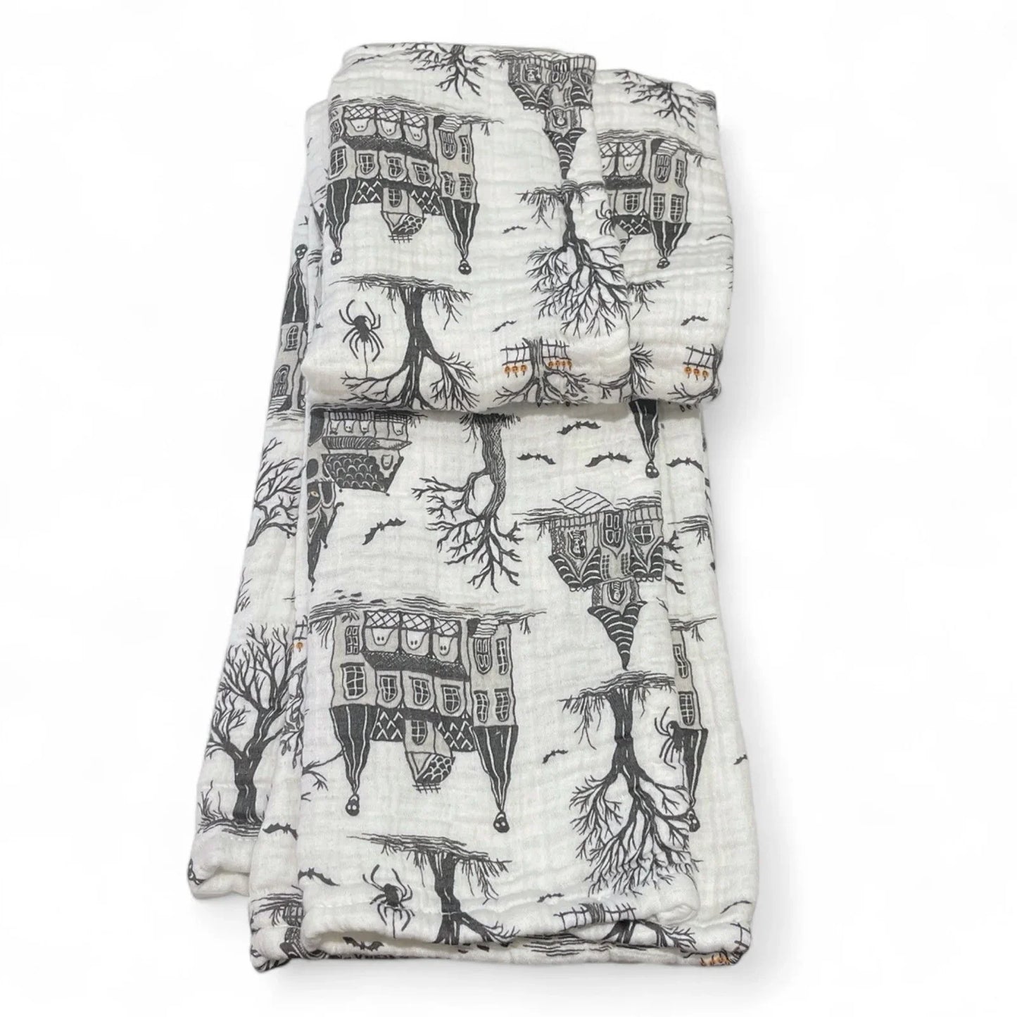 Envogue HAUNTED HOUSE Kitchen Towel Set 2PC 18x28” Halloween 100% Cotton Gauze - Trendiez U ♥ 