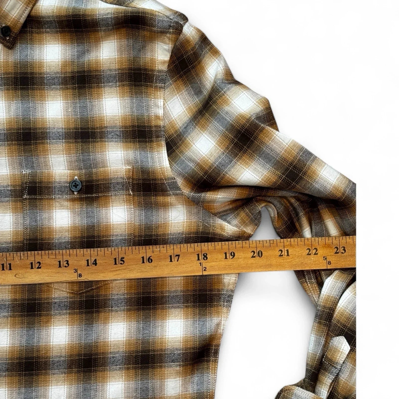 Express Men’s Flannel Shirt – Brown Plaid, Size XS - Trendiez U ♥ 