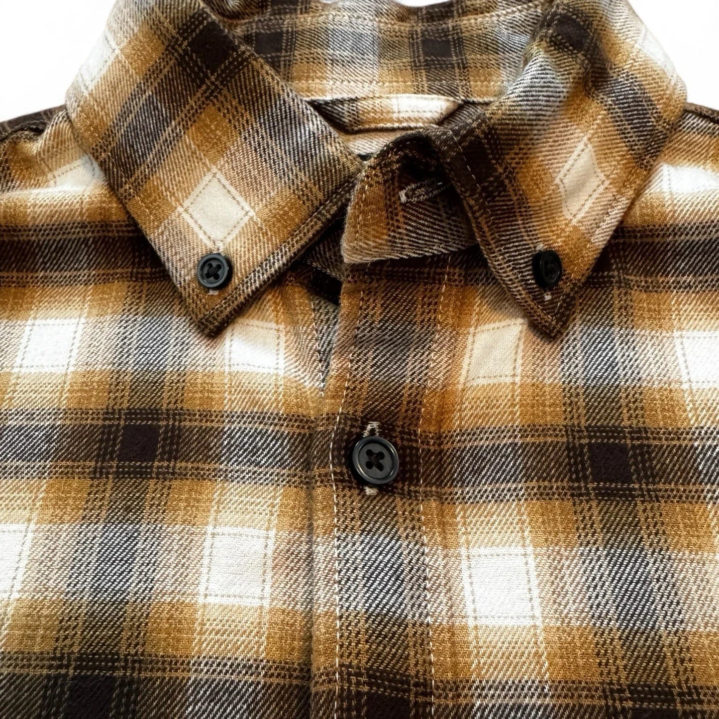 Express Men’s Flannel Shirt – Brown Plaid, Size XS - Trendiez U ♥ 
