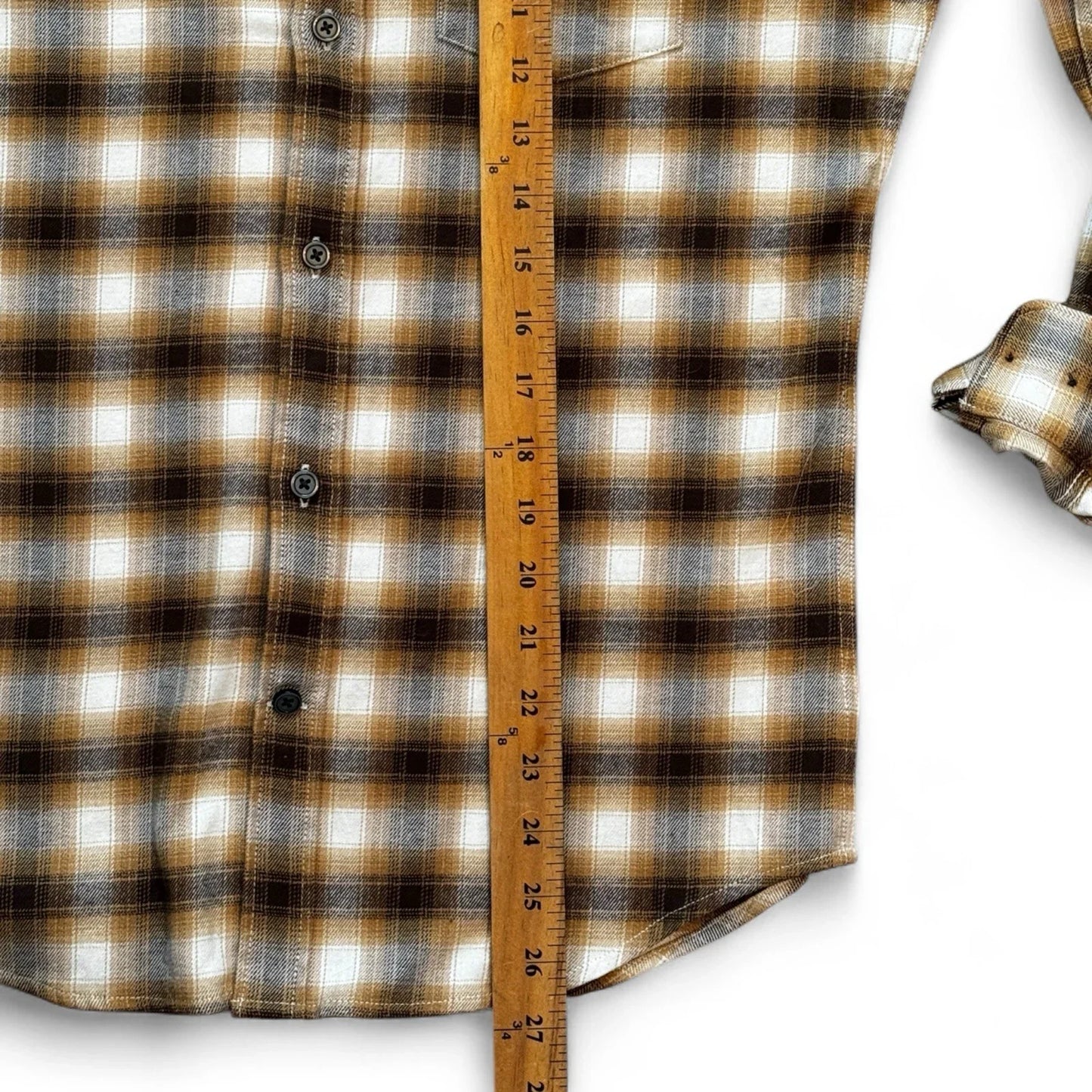 Express Men’s Flannel Shirt – Brown Plaid, Size XS - Trendiez U ♥ 