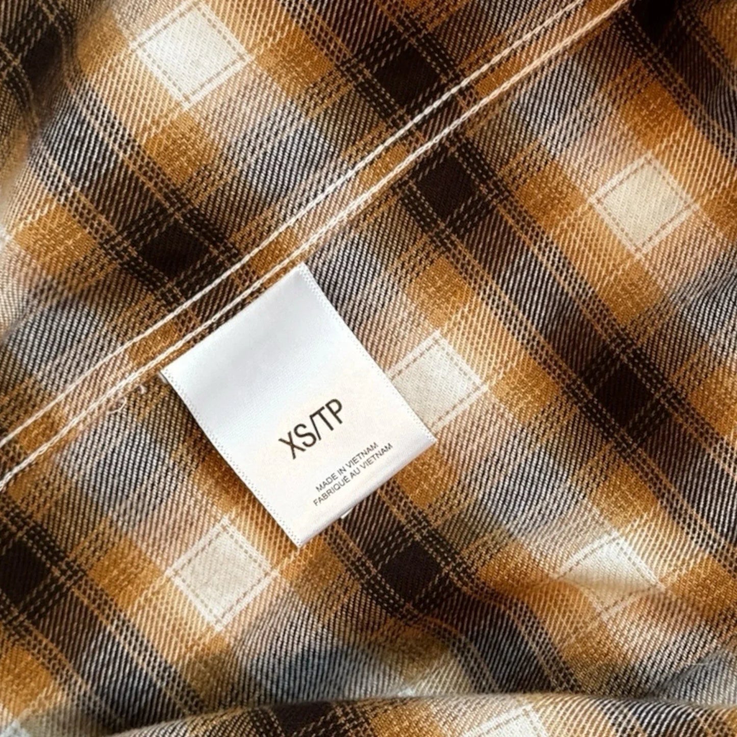 Express Men’s Flannel Shirt – Brown Plaid, Size XS - Trendiez U ♥ 