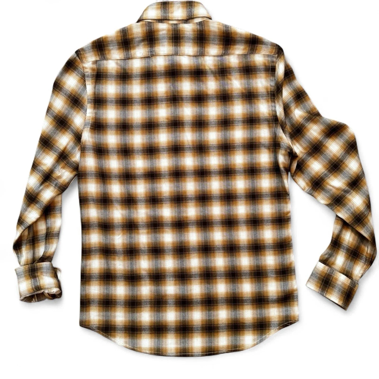 Express Men’s Flannel Shirt – Brown Plaid, Size XS - Trendiez U ♥ 