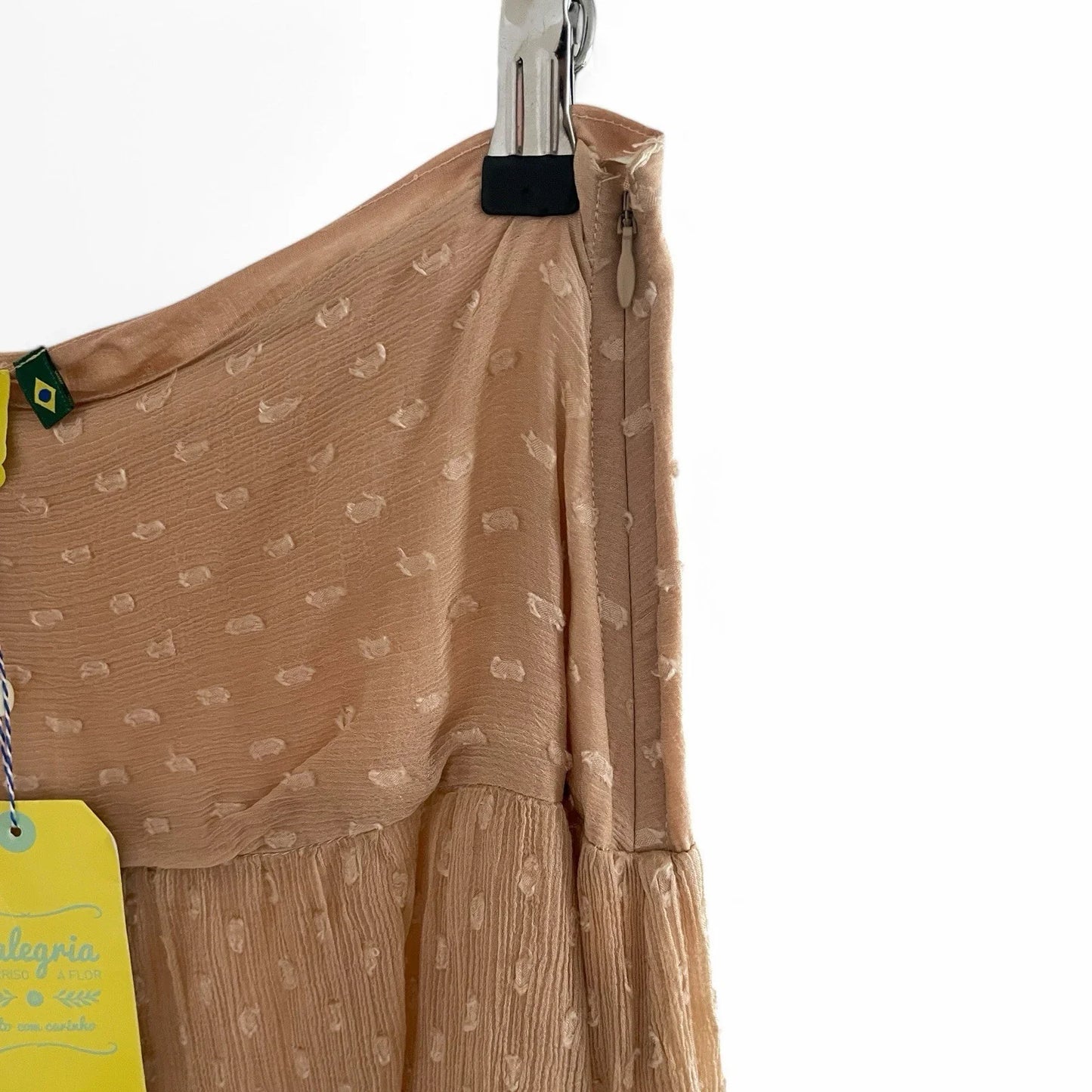 Farm Rio Midi Skirt Flare Tiered Lined Tan Size L Viscose NWT - Trendiez U ♥ 