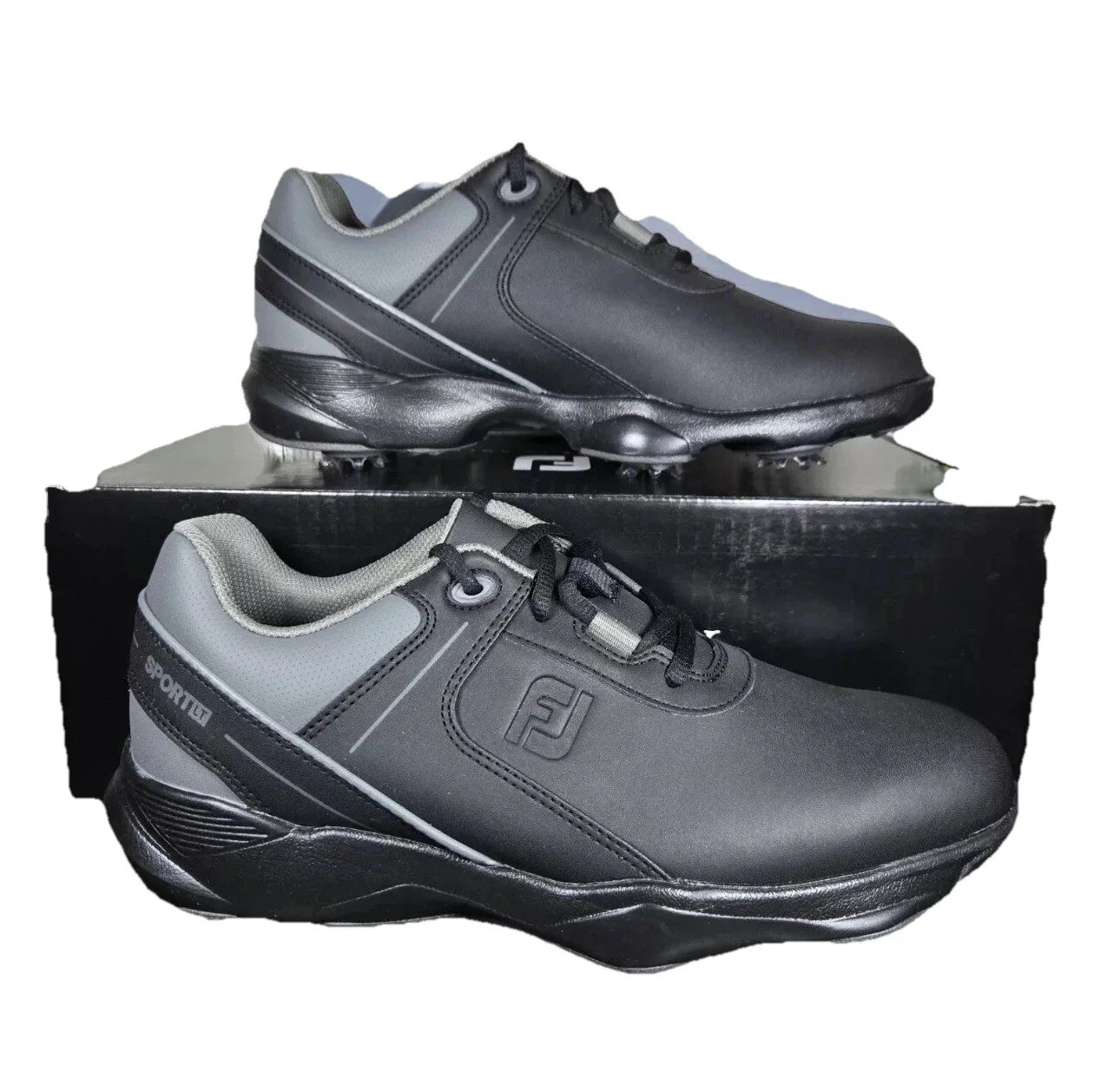 Footjoy Sport LT Mens Size 8 M Golf Shoes Spikes 58085 Black Gray NWB - Trendiez U ♥ 