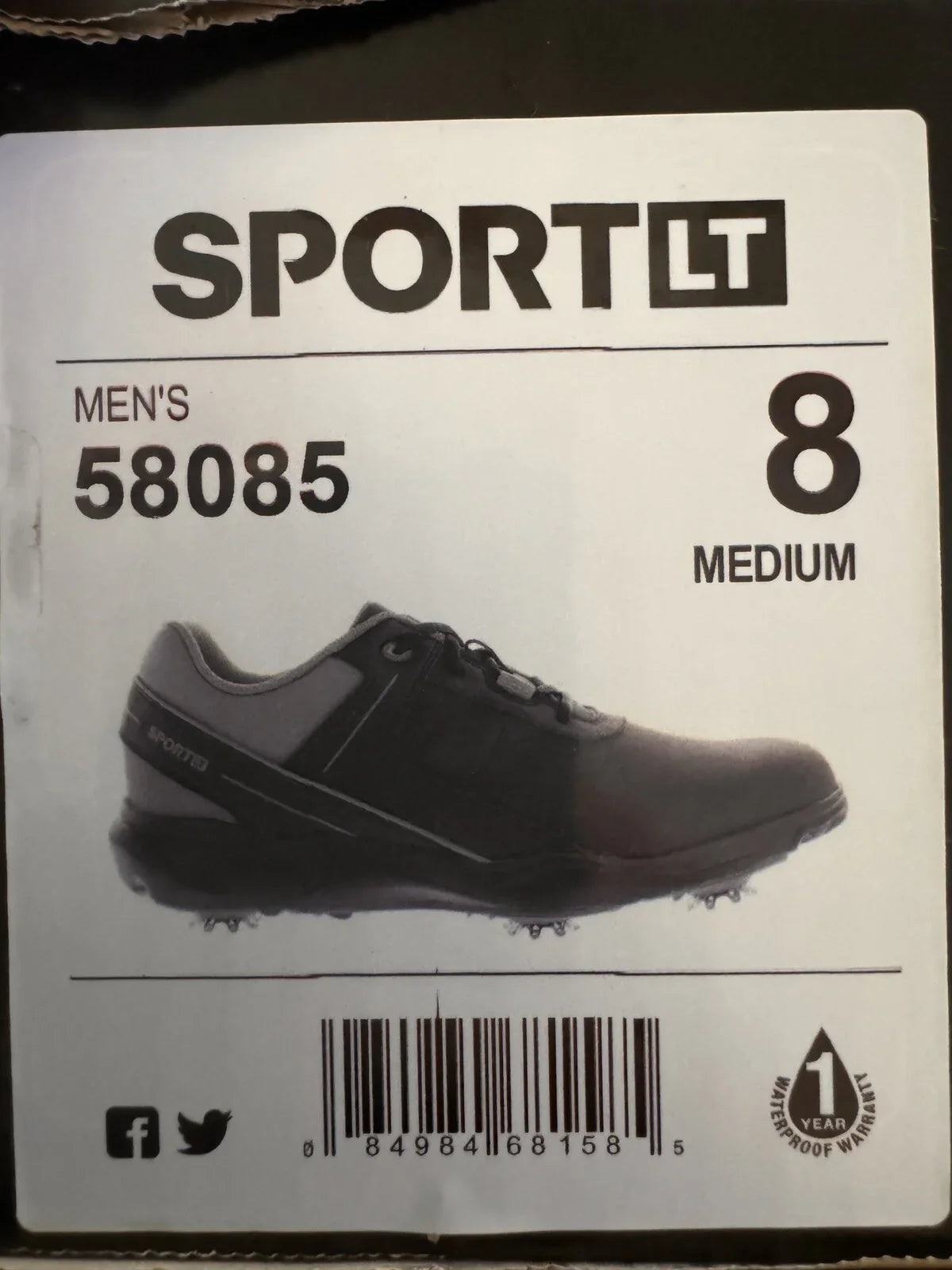 Footjoy Sport LT Mens Size 8 M Golf Shoes Spikes 58085 Black Gray NWB - Trendiez U ♥ 