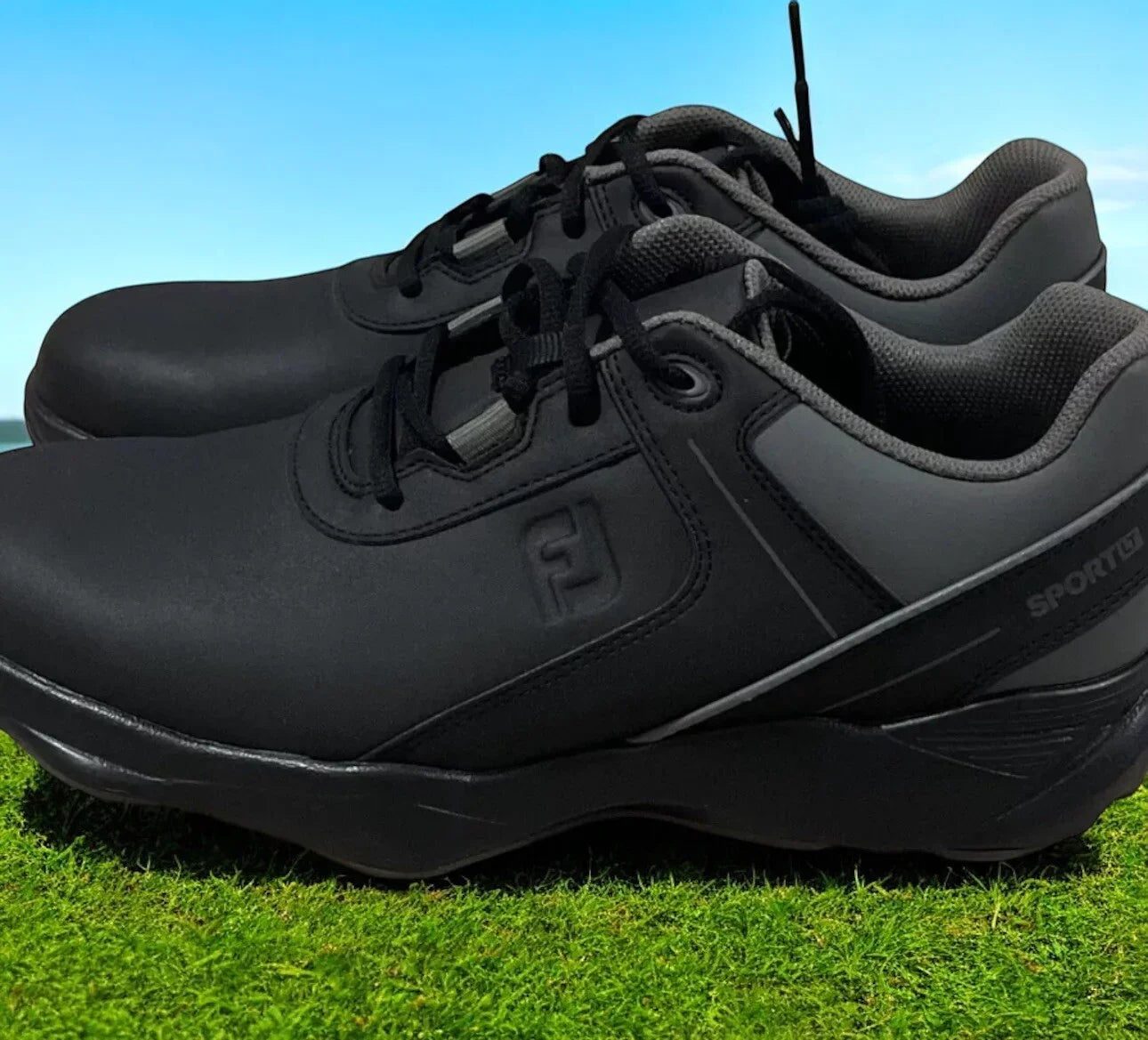Footjoy Sport LT Mens Size 8 M Golf Shoes Spikes 58085 Black Gray NWB - Trendiez U ♥ 