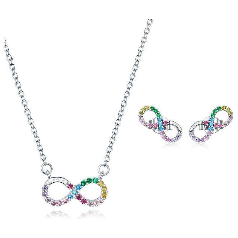 Forever Rainbow Sterling Silver Jewelry Set - Trendiez U ♥ 