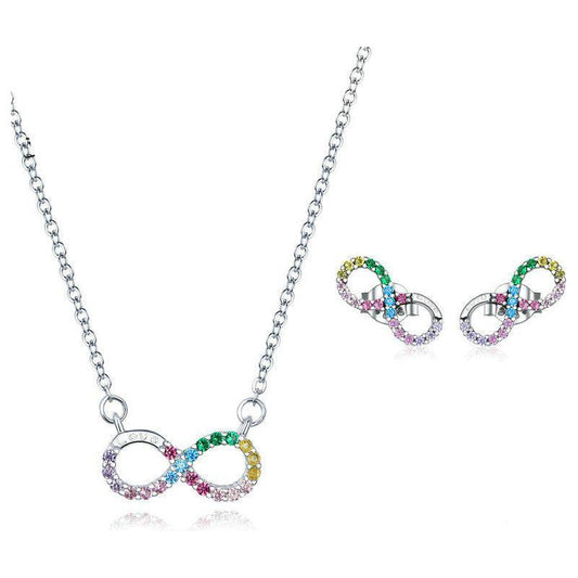 Forever Rainbow Sterling Silver Jewelry Set - Trendiez U ♥ 