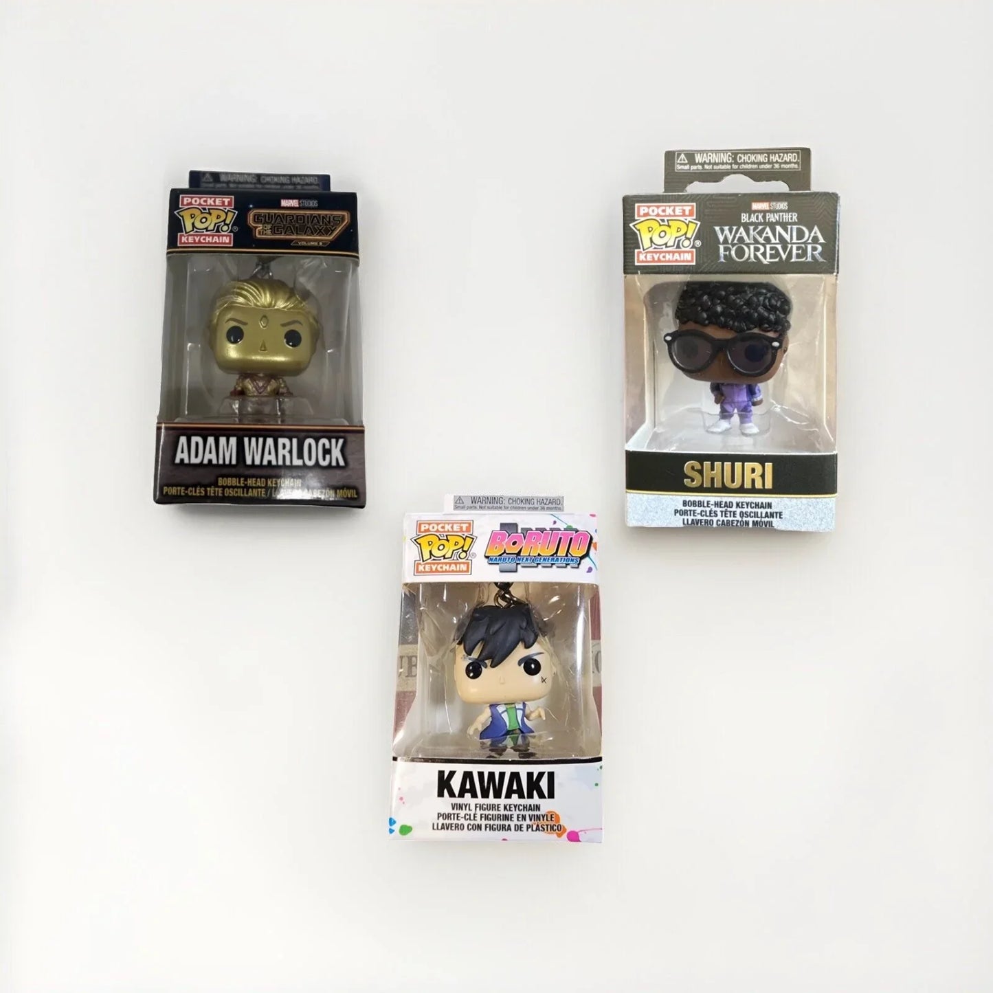 Funko Pocket Pop Keychain 3 Lot Marvel Guardians/ Wakanda & Boruto Kawaki - Trendiez U ♥ 