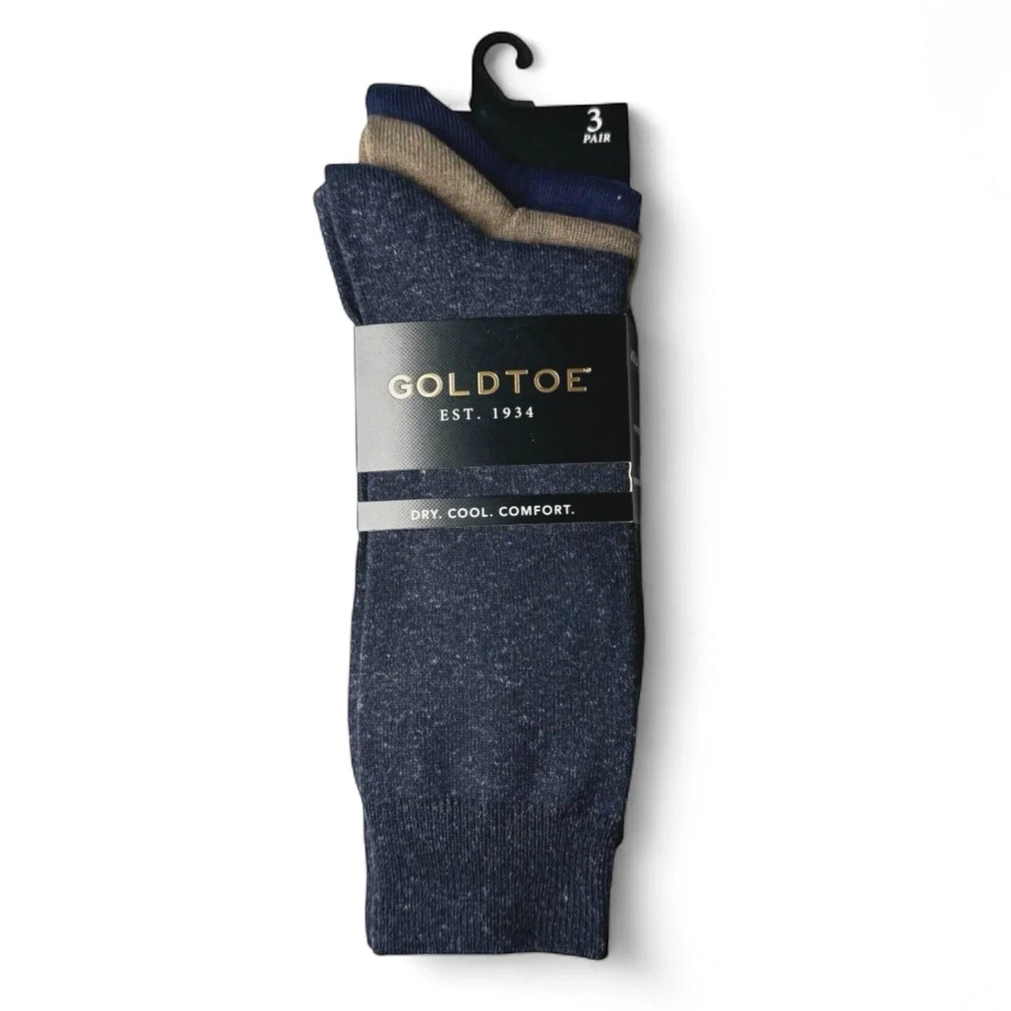 Gold Toe Men’s Crew Socks – 3-Pair Pack, Solid Color AquaFX, Size 6-12 - Trendiez U ♥ 