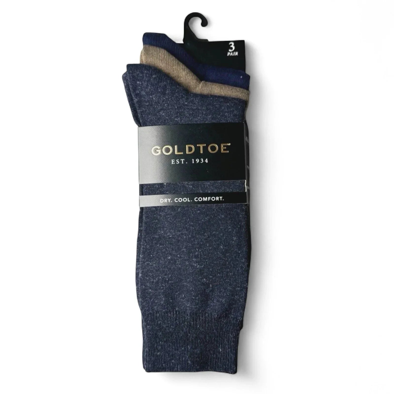 Gold Toe Men’s Crew Socks – 3-Pair Pack, Solid Color AquaFX, Size 6-12 - Trendiez U ♥ 